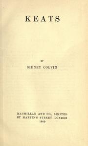 Cover of: Keats.