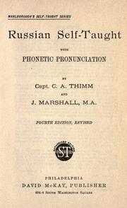 Cover of: Russian self-taught by Carl A. Thimm