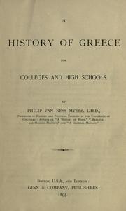 Cover of: A history of Greece for colleges and high schools.