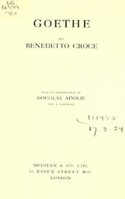 Cover of: Goethe by Benedetto Croce