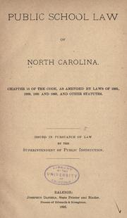 Cover of: Public school law of North Carolina ... by North Carolina.