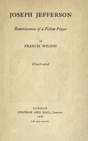 Cover of: Joseph Jefferson by Francis Wilson