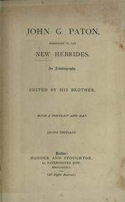 Cover of: John G. Paton, missionary to the New Hebrides by John Gibson Paton