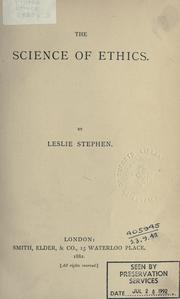 Cover of: The science of ethics. by Sir Leslie Stephen