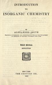 Cover of: Introduction to inorganic chemistry by Alexander Smith