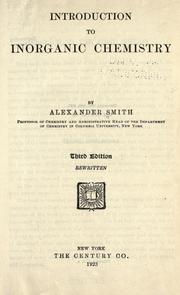 Cover of: Introduction to inorganic chemistry by Alexander Smith, Alexander Smith
