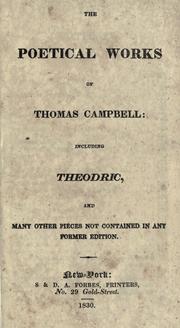 Cover of: The poetical works of Thomas Campbell by Thomas Campbell, Thomas Campbell