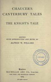 Cover of: The knight's tale by Geoffrey Chaucer