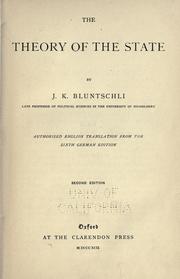 Cover of: The theory of state