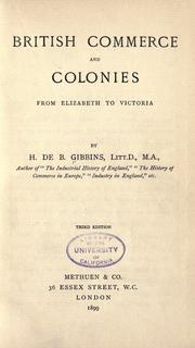 Cover of: British commerce and colonies from Elizabeth to Victoria