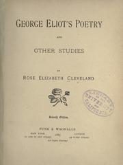 Cover of: George Eliot's poetry by Rose Elizabeth Cleveland