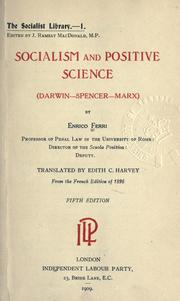 Cover of: Socialism and positive science (Darwin-Spencer-Marx) by Ferri, Enrico