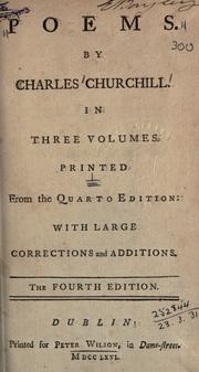 Cover of: Poems. by Charles Churchill, Charles Churchill