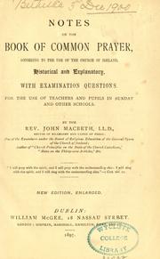 Cover of: Notes on the Book of Common Prayer by MacBeth, John, MacBeth, John