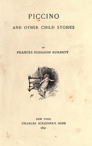 Cover of: Piccino, and other child stories