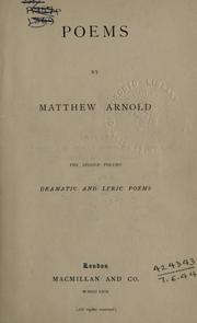 Cover of: Poems by Matthew Arnold