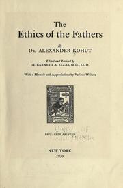 Cover of: The ethics of the fathers