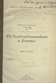 Cover of: Two great commandments in economics