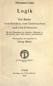 Logik by Hermann Lotze, Rudolf Hermann Lotze, Gottfried Gabriel