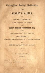 Cover of: The Sánkhya káriká by Isvarakrsna.