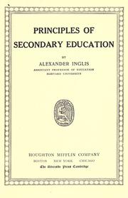 Cover of: Principles of secondary education