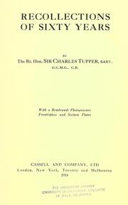 Cover of: Recollections of sixty years by Sir Charles Tupper