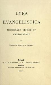 Cover of: Lyra evangelistica by Arthur Shearly Cripps