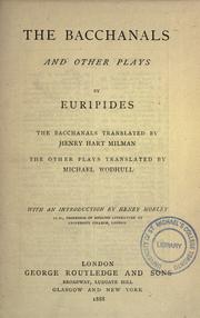 Cover of: The  Bacchanals by Euripides