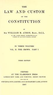 The law and custom of the constitution by Anson, William Reynell Sir