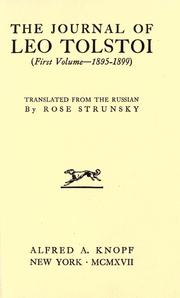 The journal of Leo Tolstoi