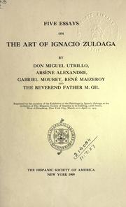 Cover of: Five essays on the art of Ignacio Zuloaga.