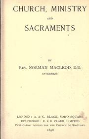 Cover of: Church, ministry and sacraments