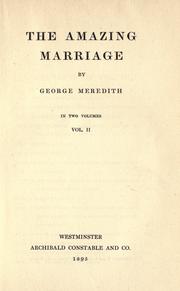 Cover of: The Amazing marriage. by George Meredith