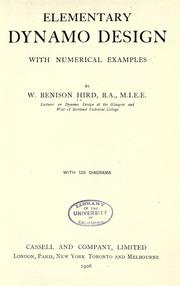 Cover of: Elementary dynamo design by W. Benison Hird