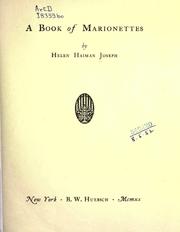 Cover of: A book of marionettes