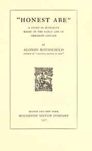 Cover of: "Honest Abe" by Alonzo Rothschild