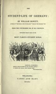 Cover of: The student-life of Germany by Howitt, William
