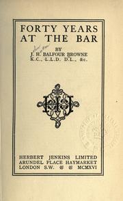 Cover of: Forty years at the bar
