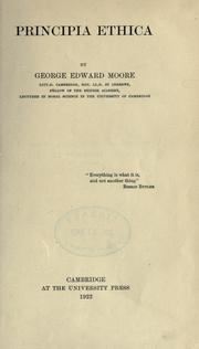 Cover of: Principia ethica by George Edward Moore