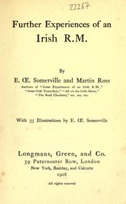 Cover of: Further experiences of an Irish R. M. by E. OE. Somerville
