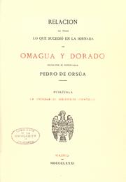 Cover of: Relación de todo lo que sucedió en la jornada de Omagua y Dorado hecha por el gobernado Pedro de Orsúa.