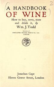 Cover of: A handbook of wine by William John Todd