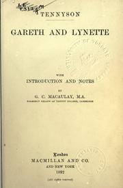 Cover of: Gareth and Lynette. by Alfred Lord Tennyson