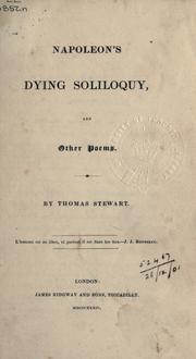 Cover of: Napoleon's dying soliloquy by Thomas Stewart