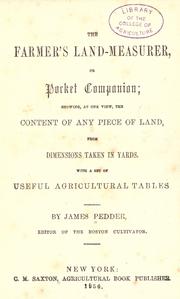 Cover of: The farmer's land-measurer or pocket companion by James Pedder