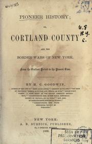 Cover of: Pioneer history by Goodwin, H. C.