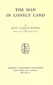 Cover of: The man in lonely land