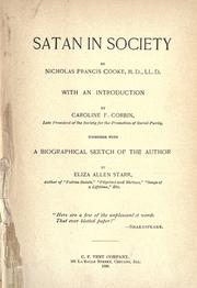 Cover of: Satan in society by Francis Nicholas Cooke