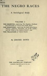 Cover of: The negro races by Jerome Dowd