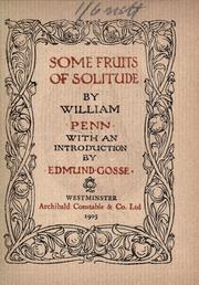 Cover of: Some fruits of solitude